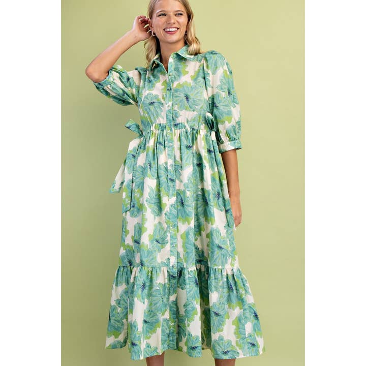 Floral Shirt Dress for wholesale by STYLE USA