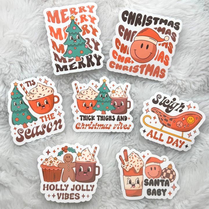 Groovy Christmas Vibes Sticker Pack for wholesale by Made Groovy Store