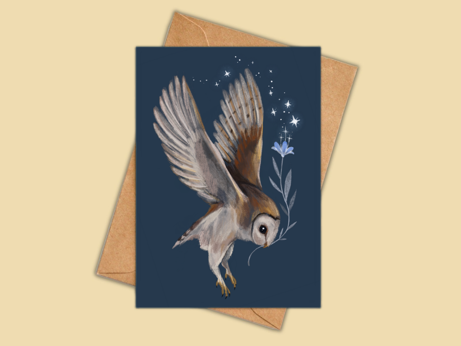 Anna Seed Art - Wholesale Everyday greeting card - Greeting Card - Barn Owl0