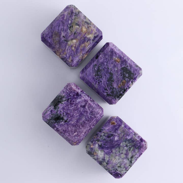 Mi Esperanza Minerals - Wholesale Spiritual Stone/Crystal - Charoite Cubes Set of 4