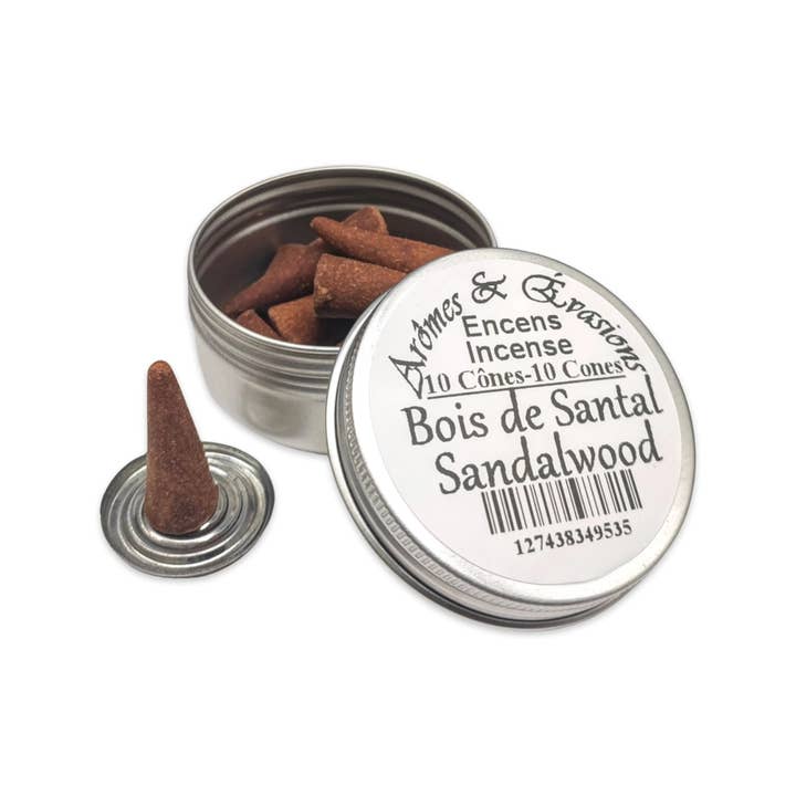 Arômes & Évasions - Wholesale Incense - Incense Cones -Sandalwood -10 Cones