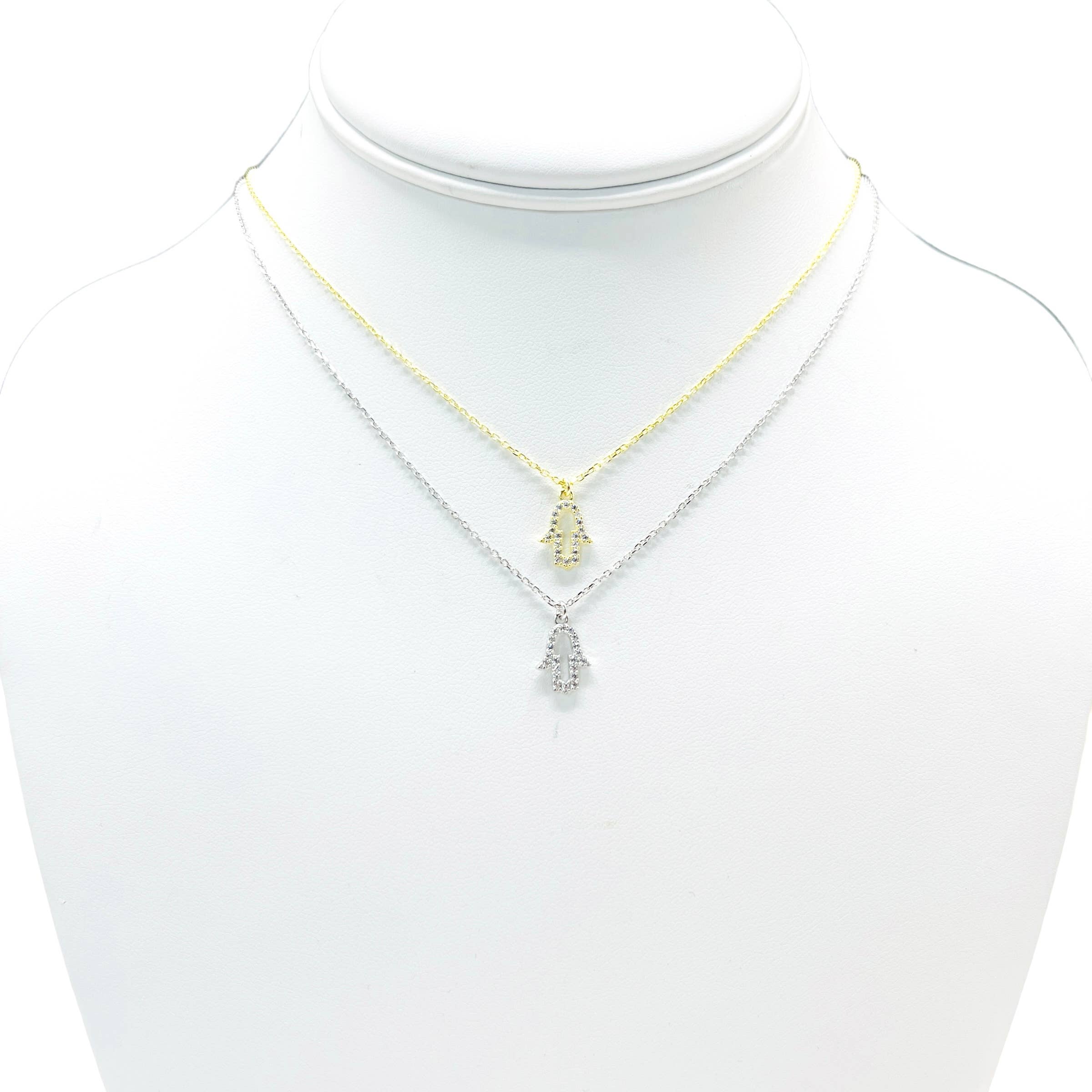 Loli - Wholesale Pendant/Charm Necklace - 925 Sterling Silver Dainty Hamsa Evil Eye Necklace3