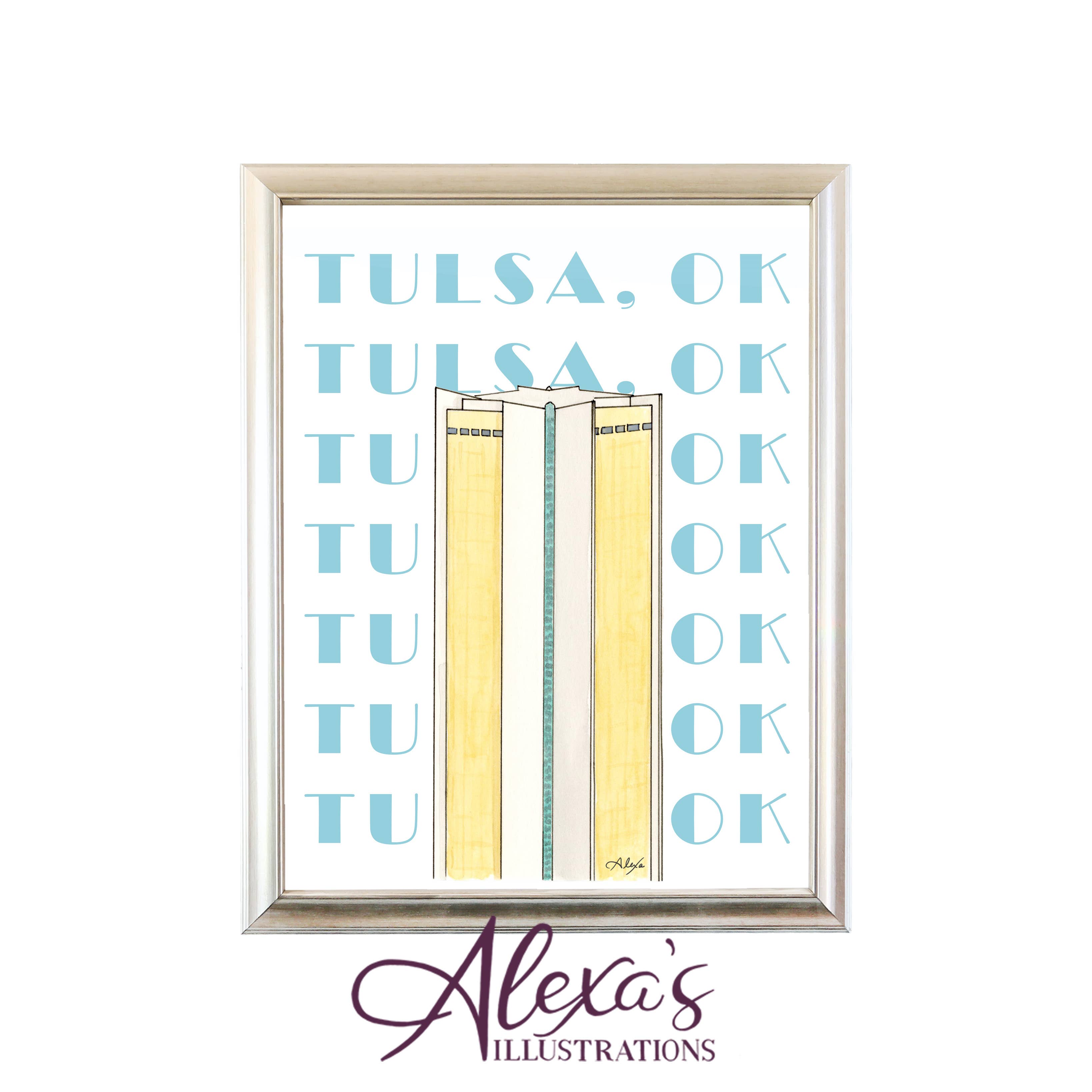 Alexa's Illustrations - Wholesale Art Print - Tulsa, Oklahoma Skyscraper Prints2