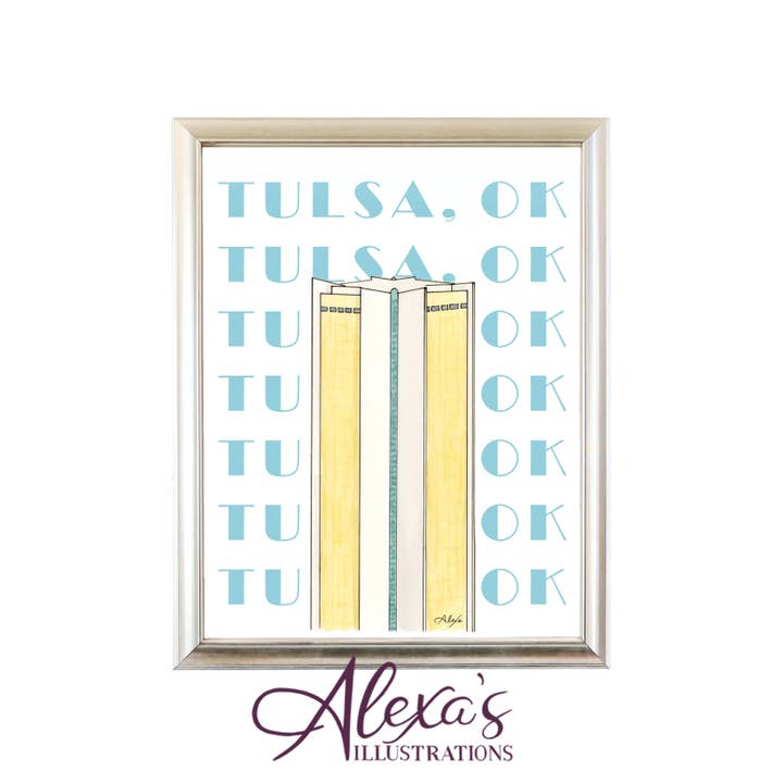 Alexa's Illustrations - Wholesale Art Print - Tulsa, Oklahoma Skyscraper Prints2