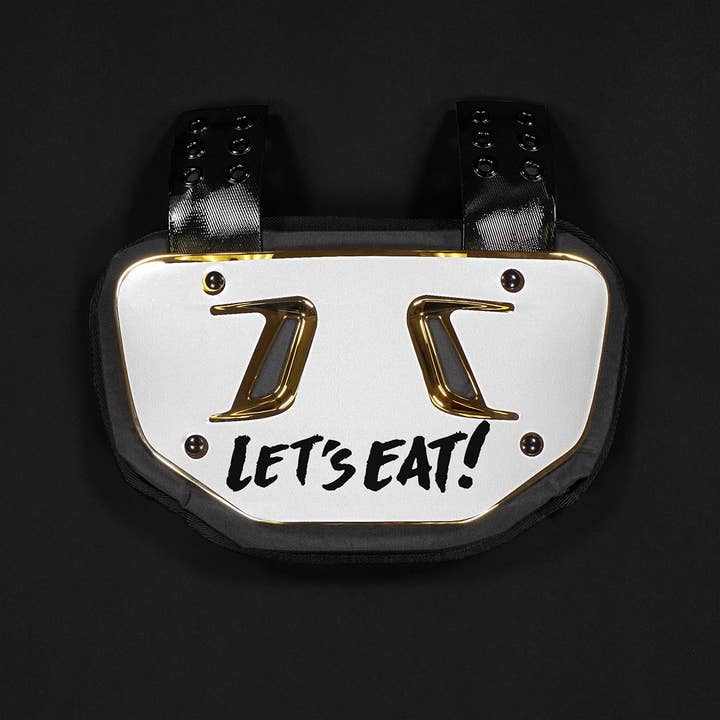 White Let's Eat Sticker for Back Plate for wholesale on Faire12