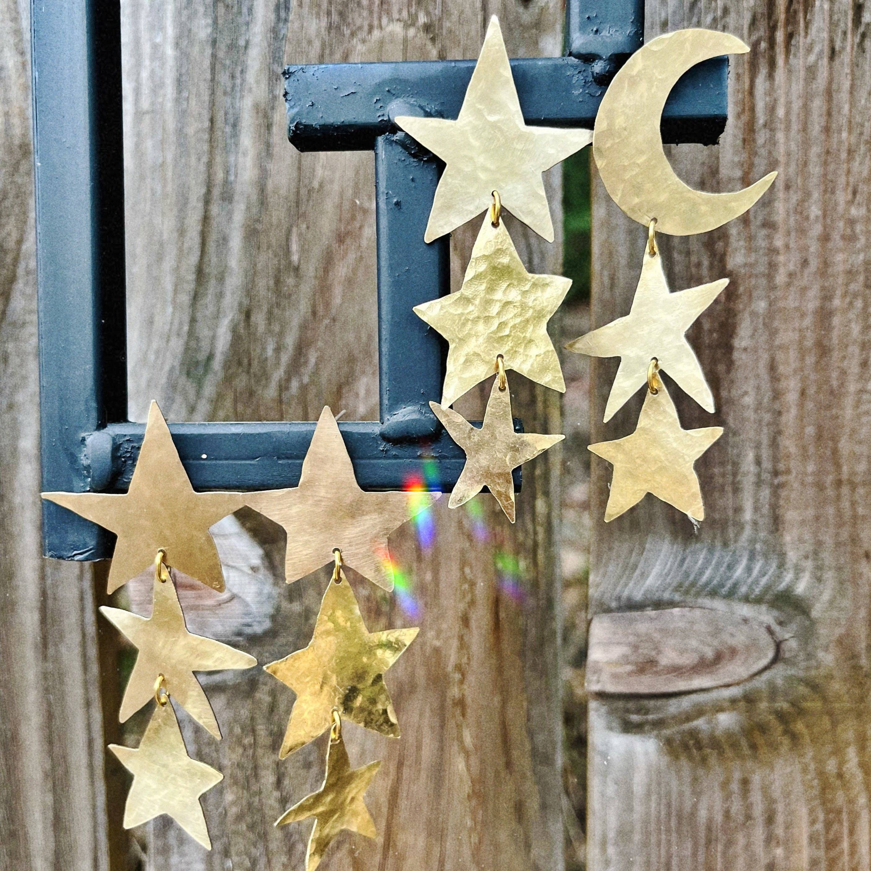 Laura Mar Jewelry - Wholesale Dangle Earrings - long moon & star dangle earrings - star drop earrings2
