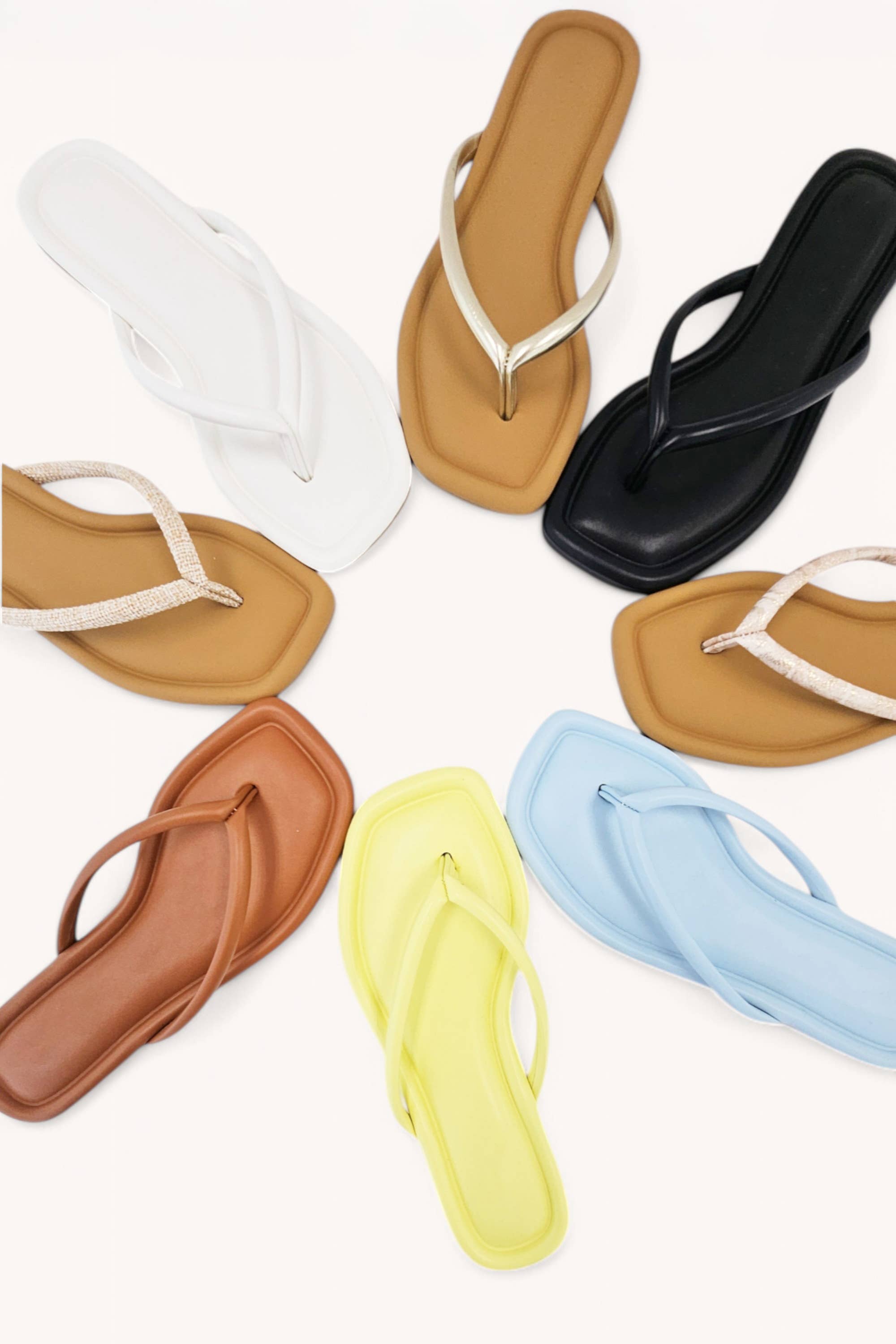 CCOCCI - Wholesale Sandals - Women's - PRISCILLA-5 SQUARE TOE SIMPLE THONG STRAP SANDALS13