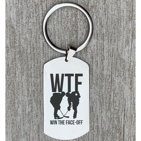 Sportybella - Wholesale Keychain - Unisex - Hockey Keychain - WTF - Win the Face-Off1