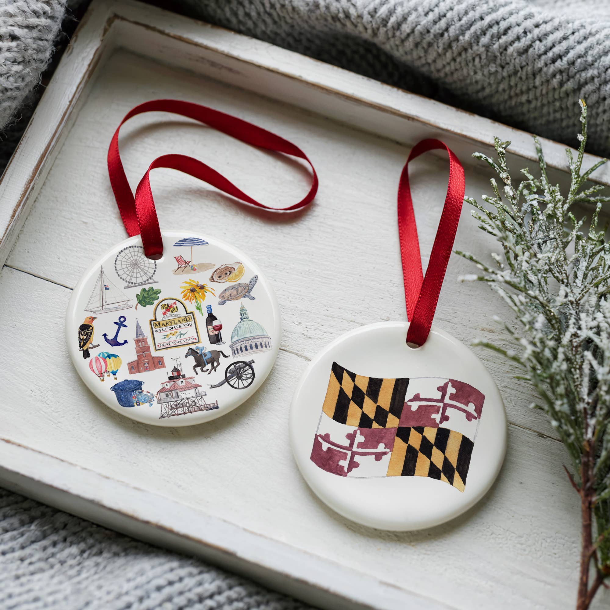 The Muddy Dog - Wholesale Ornament - Maryland Forever! Two Sided Ornament With Gift Box 2