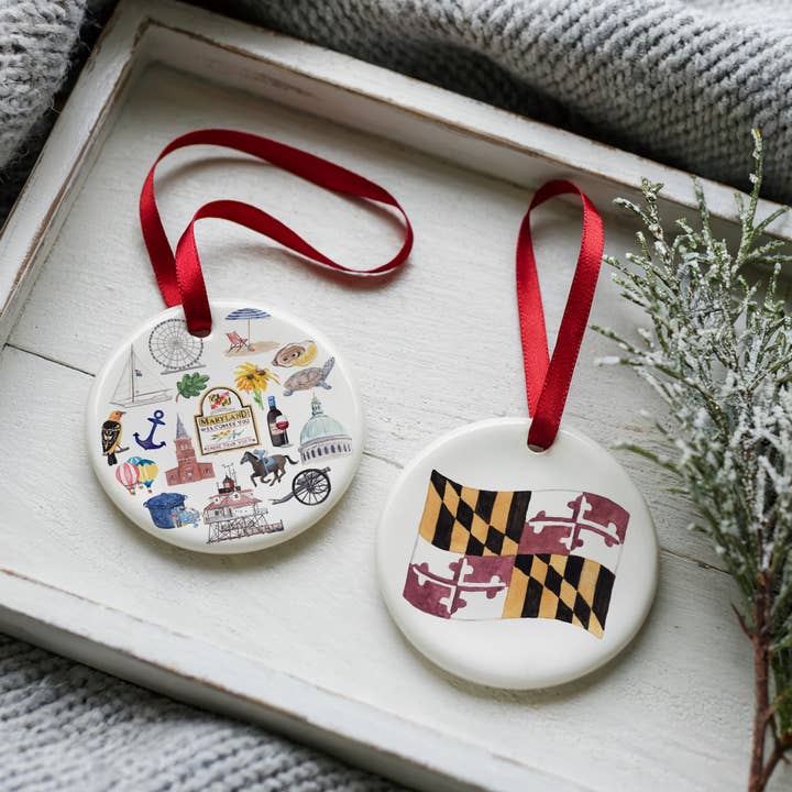 The Muddy Dog - Wholesale Ornament - Maryland Forever! Two Sided Ornament With Gift Box 2
