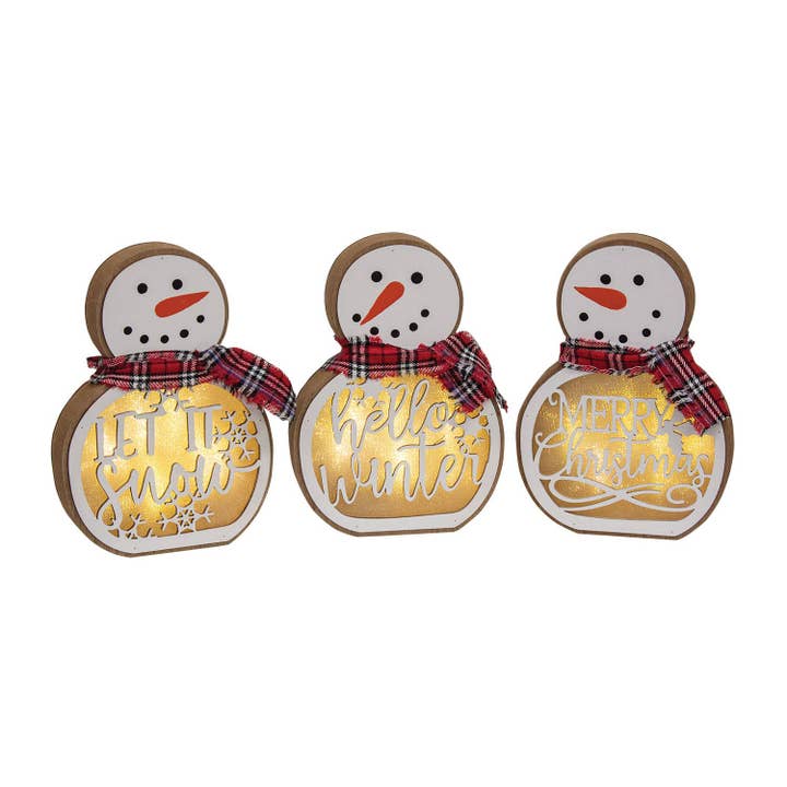 Muñecos de nieve LED 3 surtidos para venta al por mayor de CWI Gifts