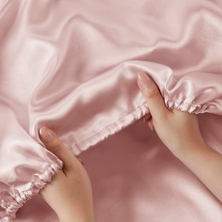 Olliix - Wholesale Sheet Set - Luxury Satin 6-Piece Sheet Set, Blush Pink18