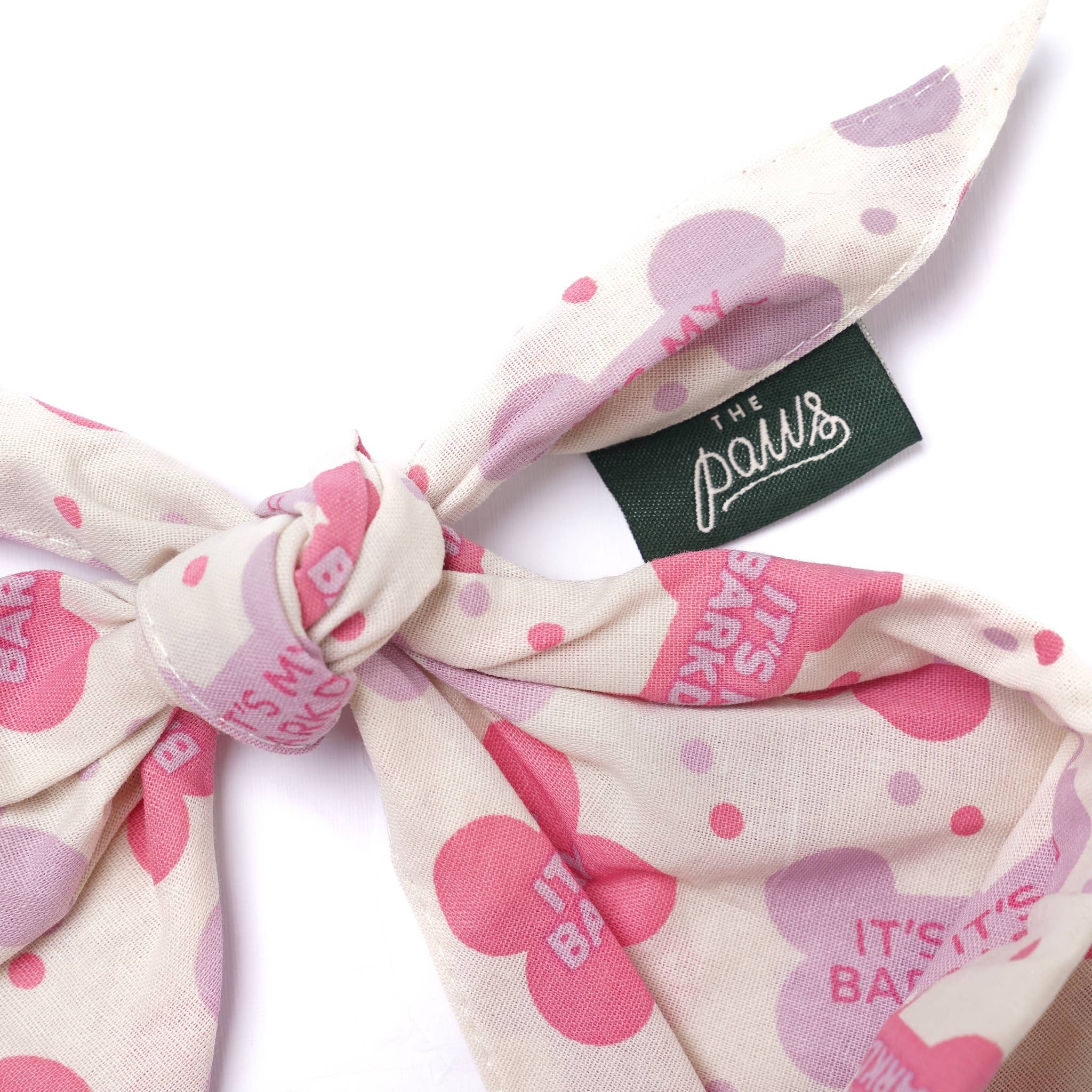 The Paws - Wholesale Pet Bandana - Dog - Let's Pawty in Pink Birthday Dog Bandana3