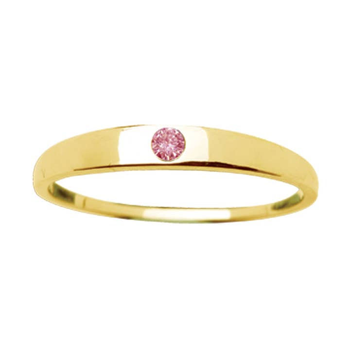 14K Gold-Plated Baby Ring with Pink CZ for Kids for wholesale by Cherished Moments
