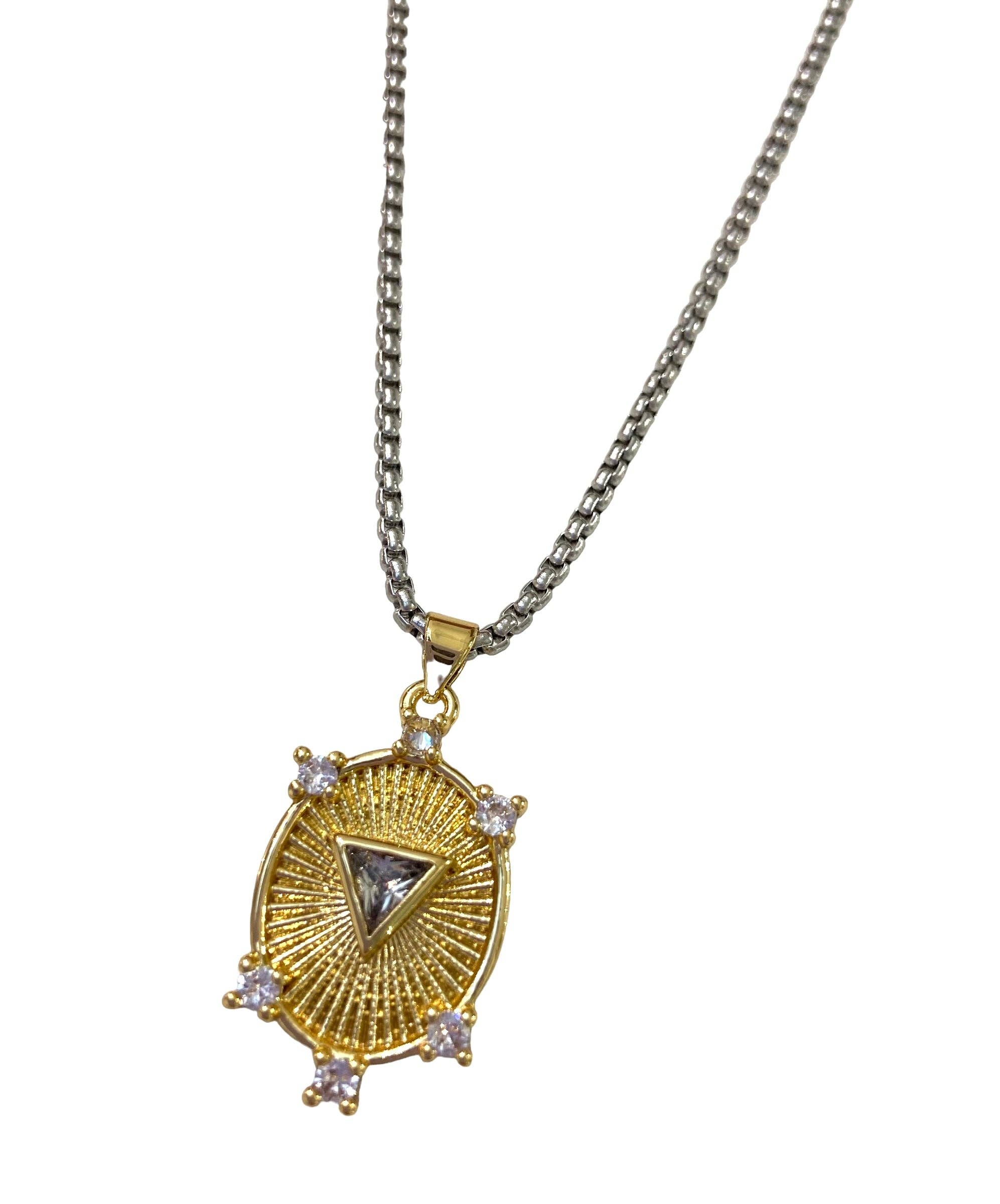 Nora James jewelry - Wholesale Pendant/Charm Necklace - Amelia Mix Metal Necklace1