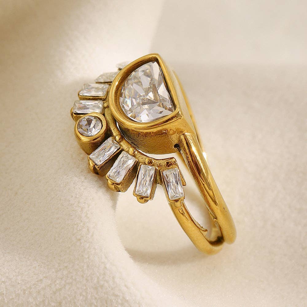 Revelari - Vendita all'ingrosso Anelli multipietra - Anello a Raggi di Sole Cristallo Geometrico2