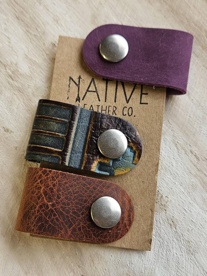 Leather Cord Cuff Organizers - 3 Pack for wholesale by Native Leather Co