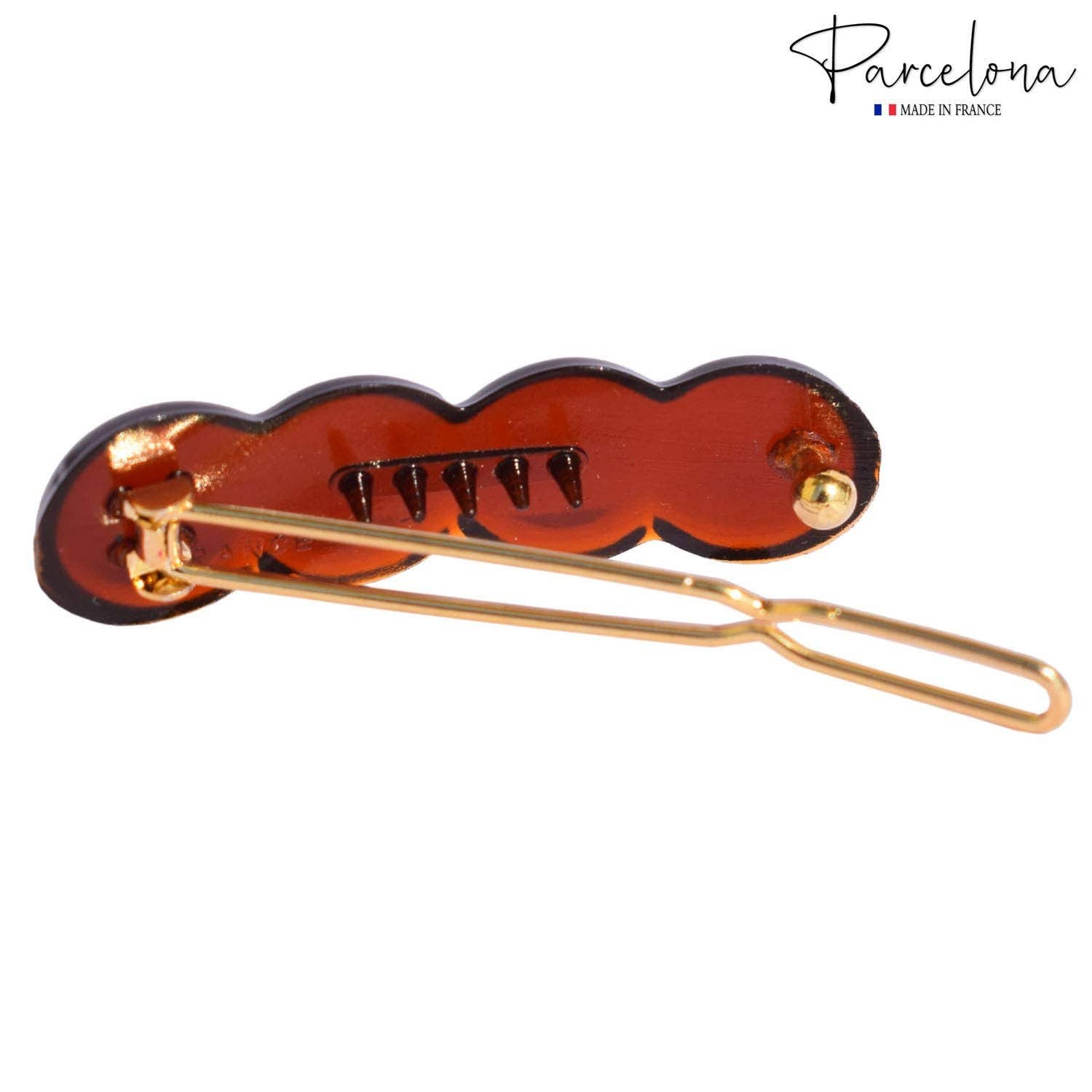 Parcelona - Wholesale Hair Clip - Women's - Parcelona French Circle Scallop Shell Small Set of 4 Celluloid Side Hair Clips4