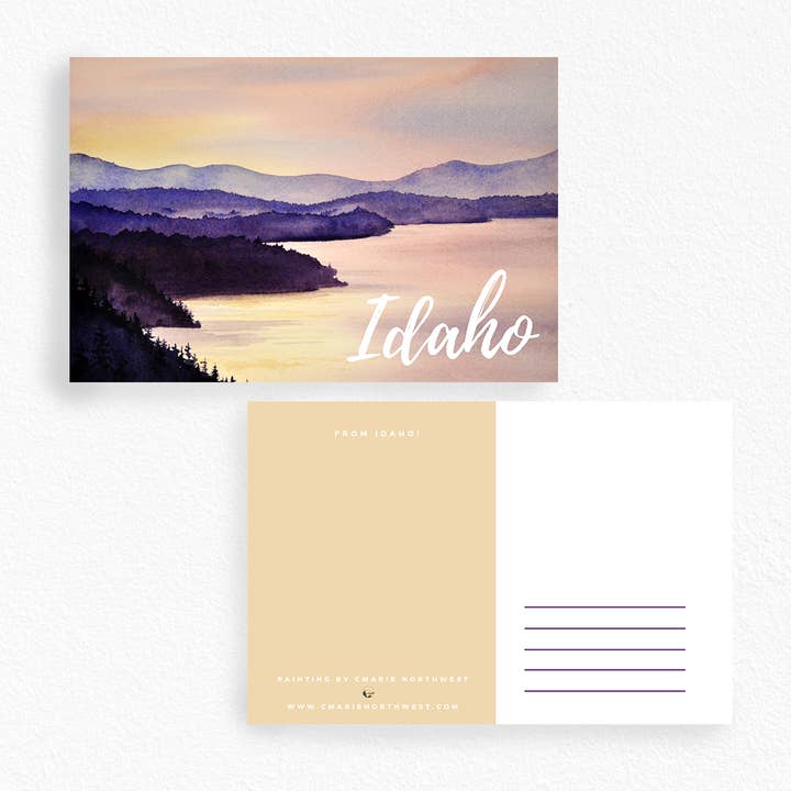 Idaho Sunset Postkarte für den Großhandel von CMarie Northwest