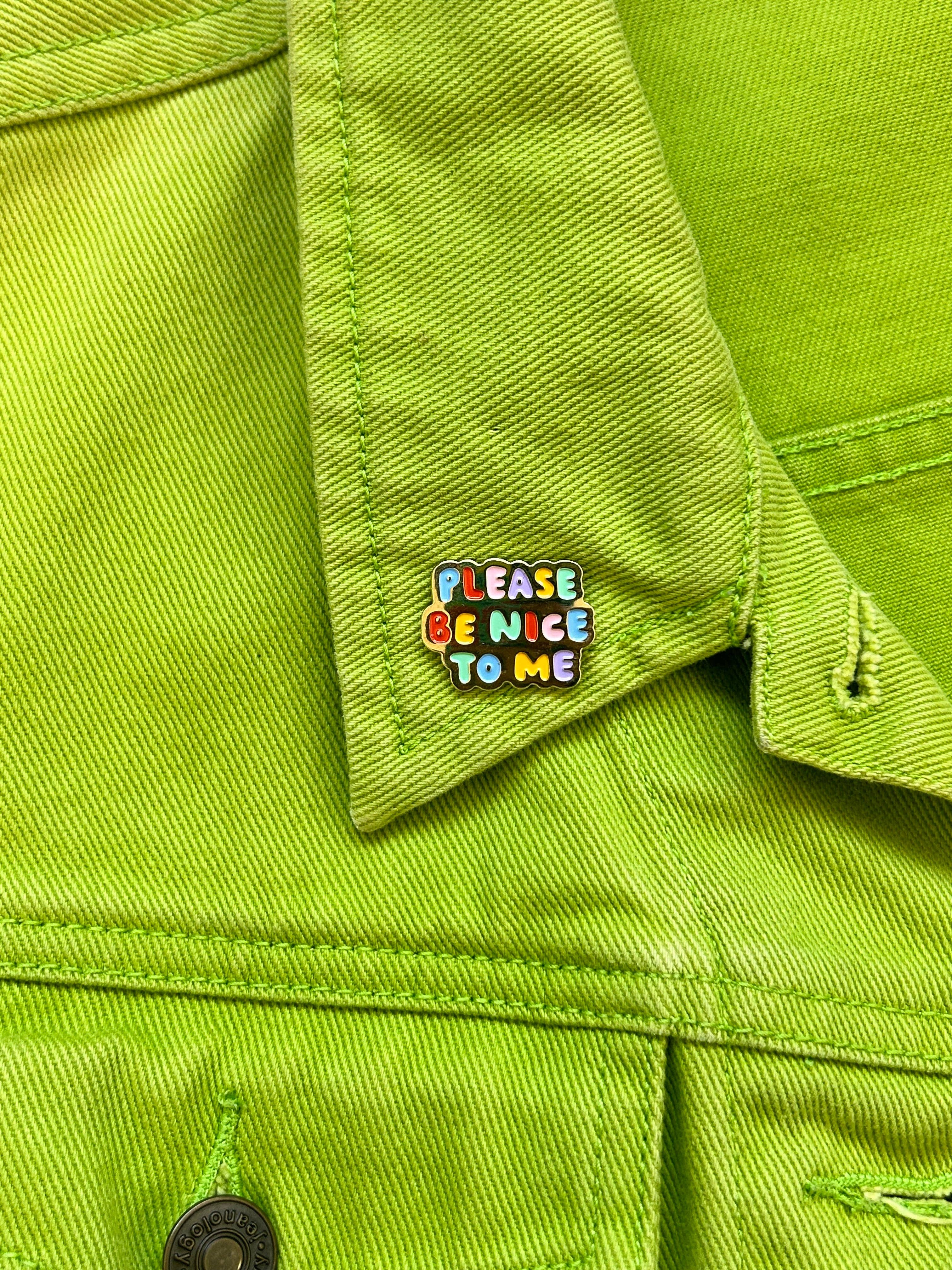 The Peach Fuzz - Wholesale Lapel Pin/Button - Please Be Nice To Me Enamel Pin3