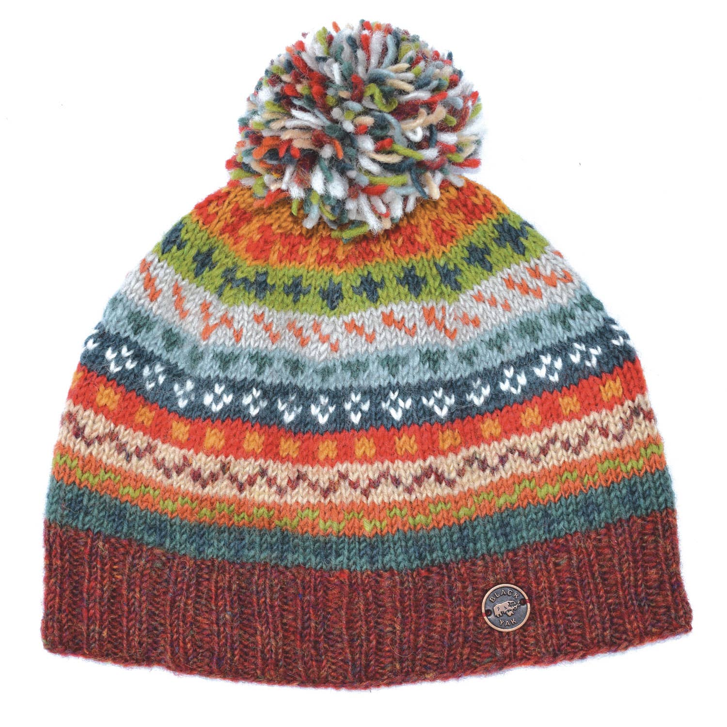 Black Yak Ltd - Wholesale Beanie - Unisex - Fair Isle Bobble Hat - Pure Wool - Knitted - Fair Trade3