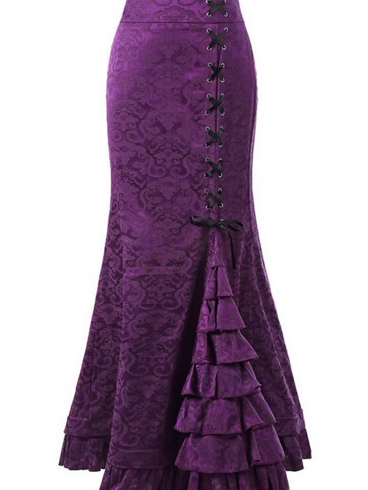 NINEXIS - Wholesale Skirt - Women's - CWBLS00711_2024 HALLOWEEN STEAMPUNK MERMAID GOTHIC SKIRT2