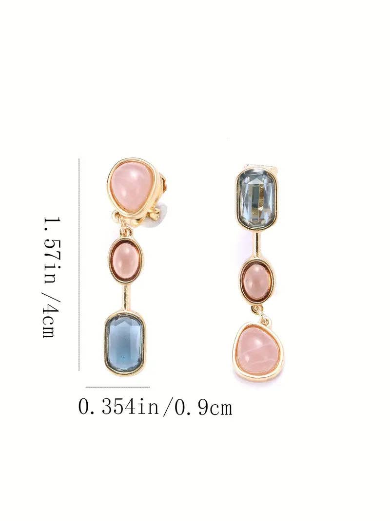 Huis Van Merken - Wholesale Clip-On Earrings - Asymmetric Geometric Tassel Clip-On Earrings – 18K Gold Plated Bohemian Jewelry Gift6