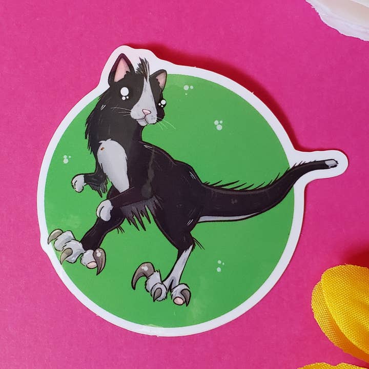 Pegatina Velocicatpurr (gato y velocirraptor) para venta al por mayor de Meg's Mashables