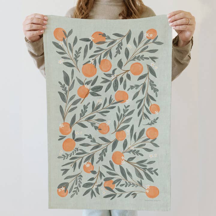 Ramona & Ruth - Venta al por mayor Paños de cocina - Paño de cocina de lino Naranjas2