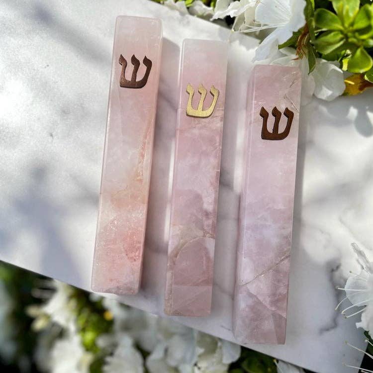 A&S Mezuzot - Wholesale Decorative Tabletop Object - ROSE Quarts1