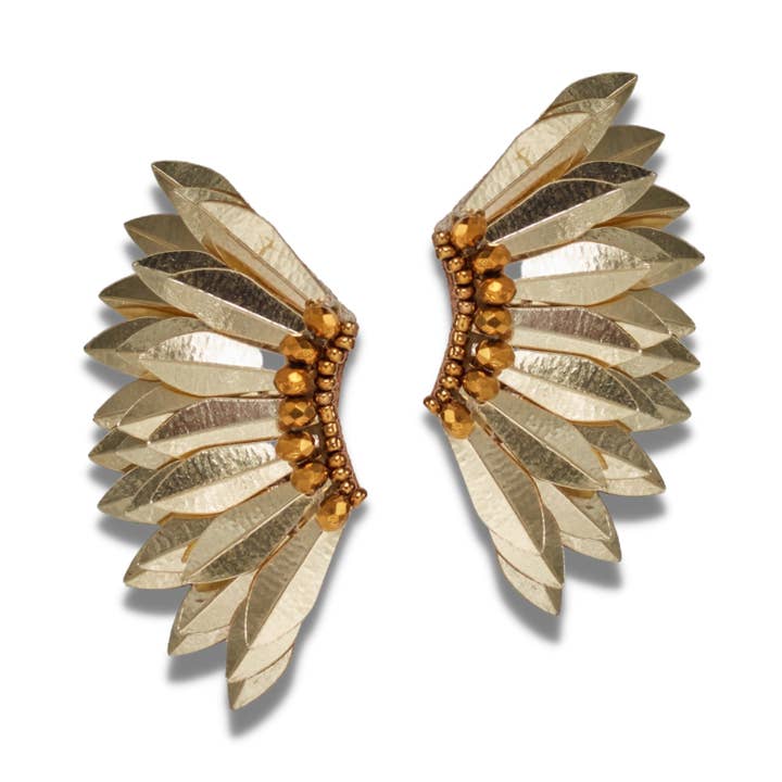 Small Gold Wing Earrings - Gold Earrings for wholesale by VANI TRAPANI
