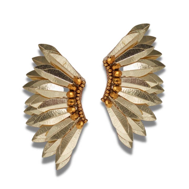 Small Gold Wing Earrings - Gold Earrings for wholesale by VANI TRAPANI