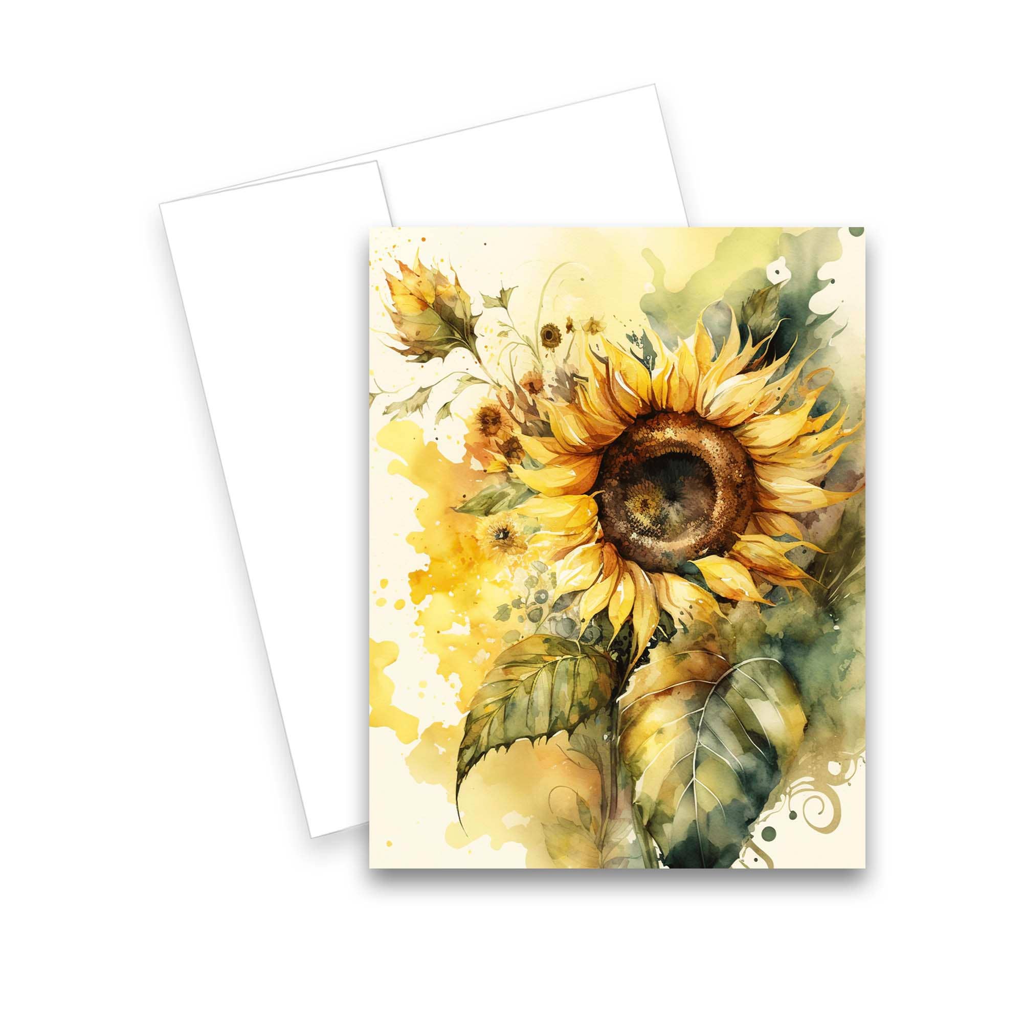 Aria Rae - Wholesale Everyday Greeting Card - Assorted Vintage Sunflower Field Greeting Cards, Set of 63