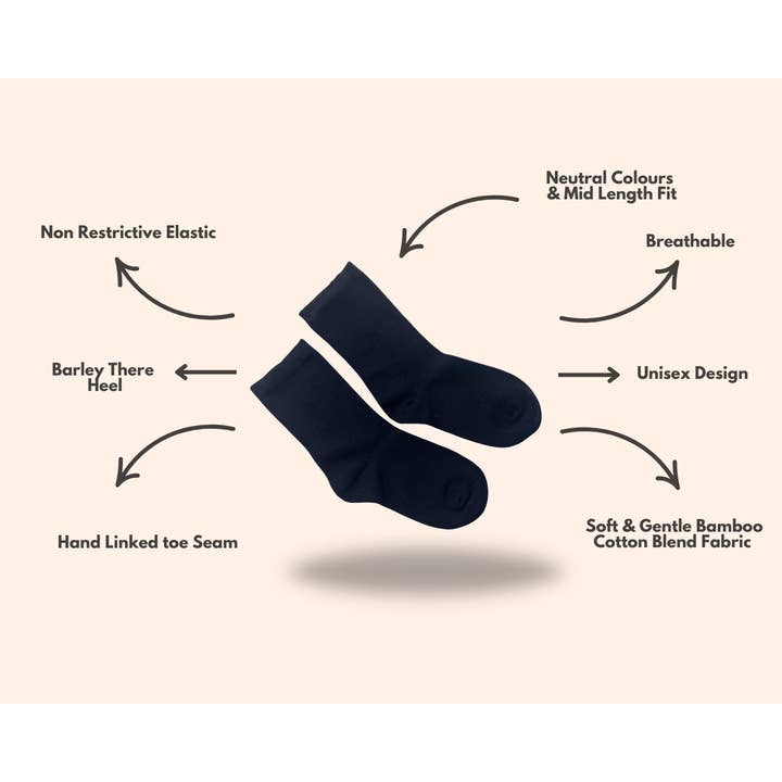 Comfort on the spectrum - Wholesale Socks – Child - Kids Classic Soothe Step™ Sensory Socks - Black3