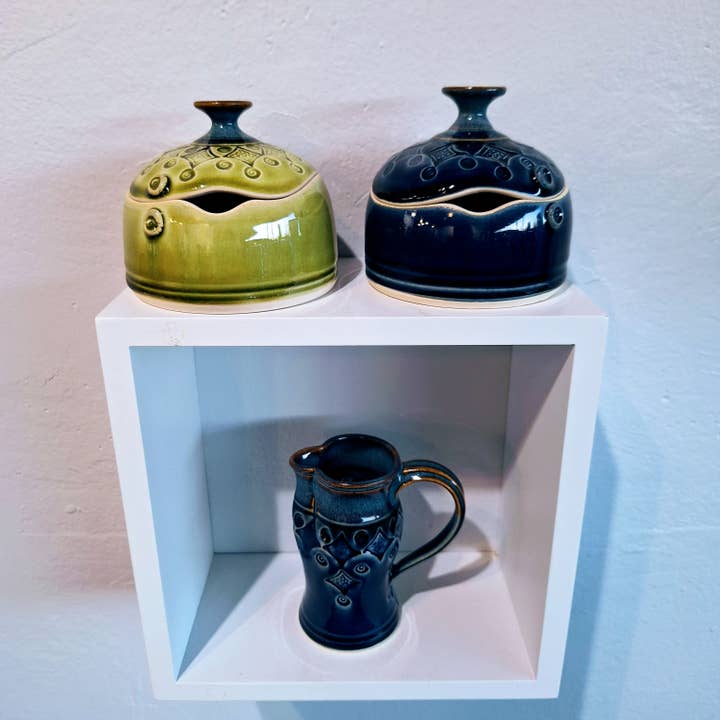 Plays in Mud Pottery - Wholesale Pitcher - Cream and Sugar Set Handmade Stoneware Made to Order17