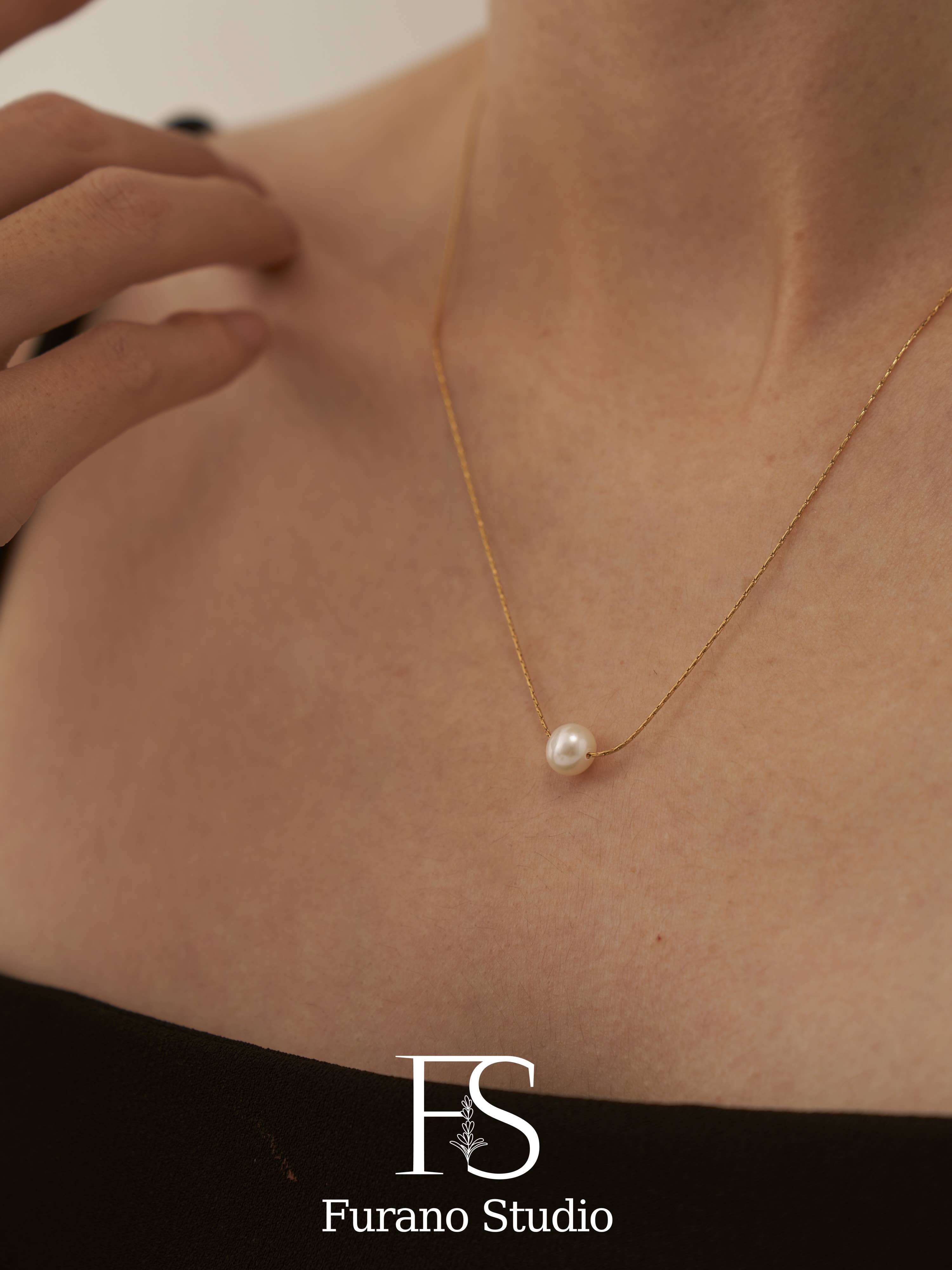 Furano Studio - Wholesale Pendant/Charm Necklace - 18K Gold Plated Floating Pearl Necklace,Pendant Necklace6