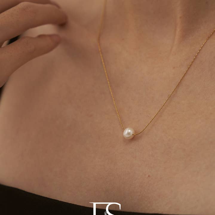 Furano Studio - Wholesale Pendant/Charm Necklace - 18K Gold Plated Floating Pearl Necklace,Pendant Necklace6