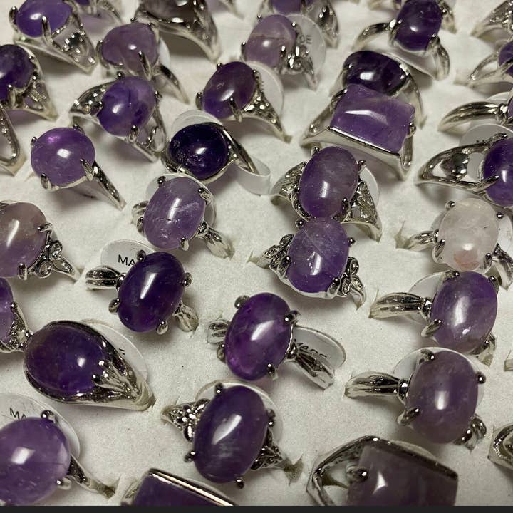 Moon River Designs - Wholesale Cocktail/Statement Ring - Bulk Crystal Rings Rings Bulk Set Crystal Rings Fitted