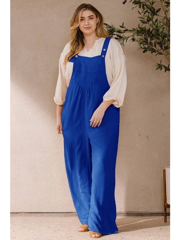 Oddi - Wholesale Jumpsuit - Women's - Plus Solid Button Sling Jumpsuit21