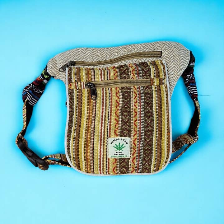 EthnicNatur - Venta al por mayor Riñonera - Unisex - Bolso riñonera larga de cáñamo de Himalaya Hemp Thc free