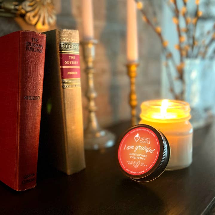 Yo Soy Candle - Wholesale Jar/Filled Candle - I AM GRATEFUL : Sweet Orange Chili Pepper Soy Candle3