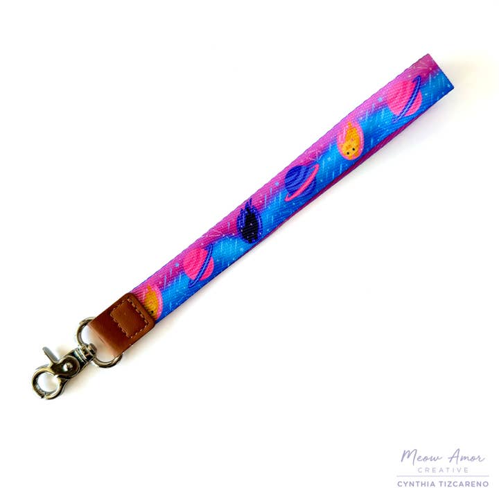 Comet Cat Wristlet Lanyard for wholesale by Meow Amor Creative