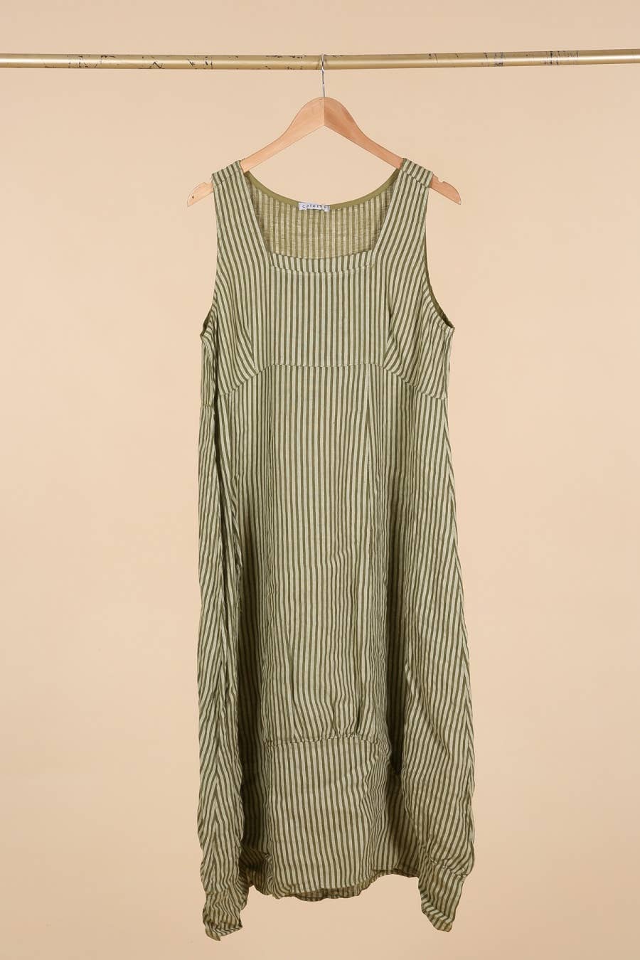 la maison des fibres naturelles - Wholesale Dress - Women's - Sleeveless striped dress 6223stripe 100%LINEN4