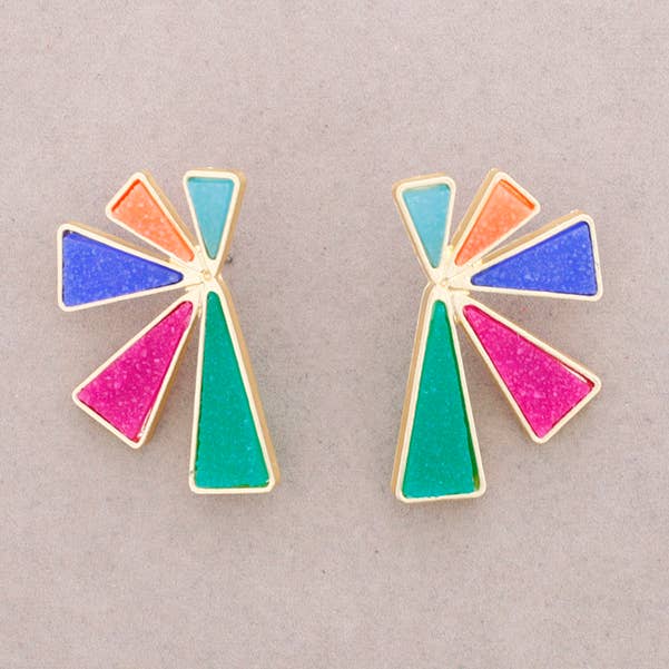 Ohrringe aus Harz in Fächerform mit Druckverschluss für den Großhandel von Sonata