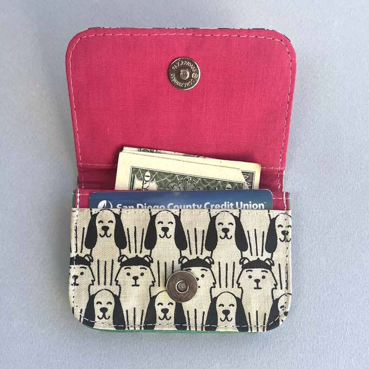 Malia Designs - Wholesale Card Holder - Unisex - Canvas Card Holder - Mini Wallet - Dog Prints