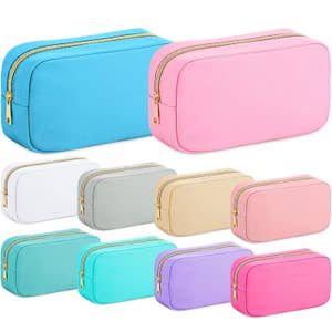 12 Pack Blank Canvas Pencil Case Pouch, Blank Makeup Bags for