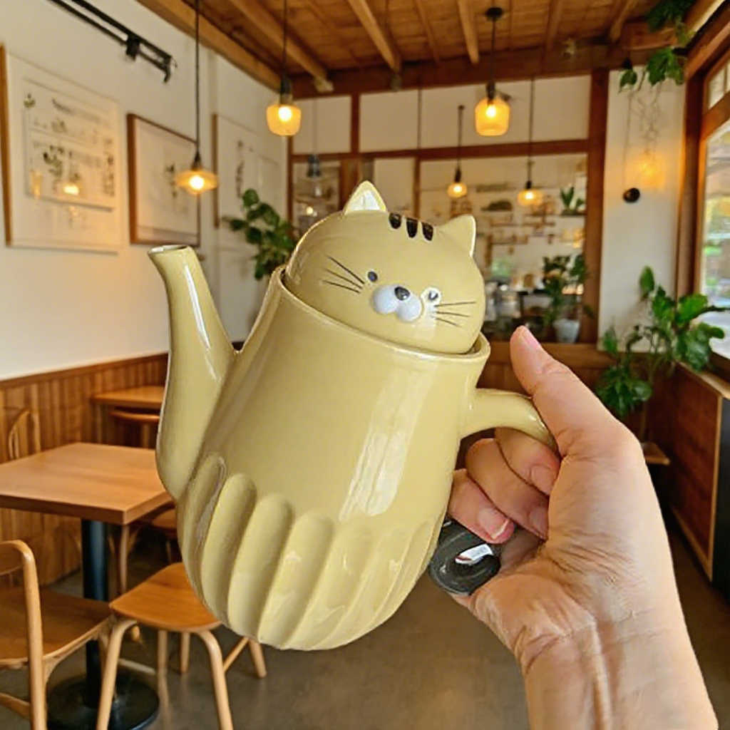 MinoCraft - Wholesale Tea Pot - Cat ceramic teapot and mug DECOLE8