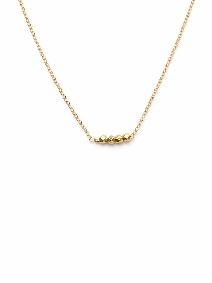 Dainty Everyday Gold Tiny Bead Layering Necklace - N63 for wholesale by Treisi
