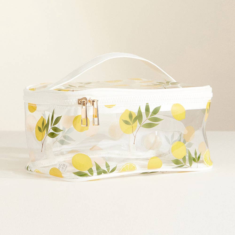 Sensibling Corp. - Wholesale Makeup/Cosmetic Bag - Top Handle Fruit Pattern Transparent Cosmetic Pouch Bag2
