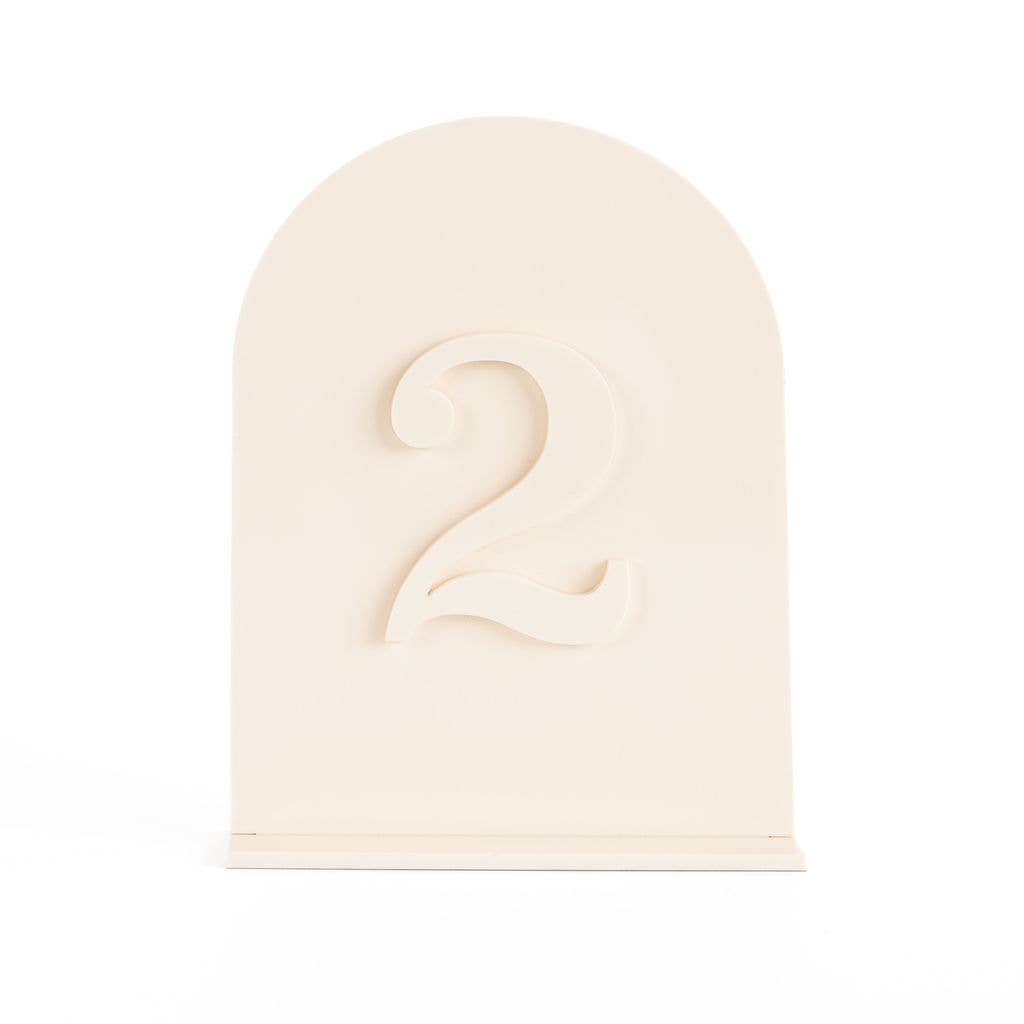 The Cotton & Canvas Co. - Wholesale Decorative Tabletop Object - Personalized Acrylic Arch Table Number2